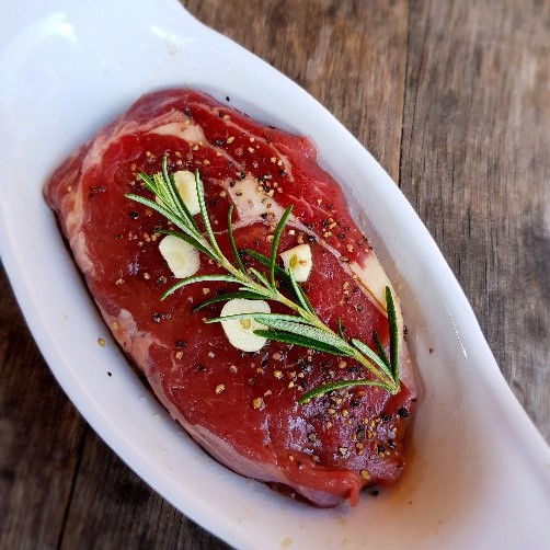 Entrecôte mit Pilzkruste