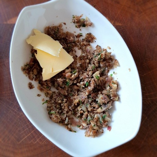 Entrecôte mit Pilzkruste