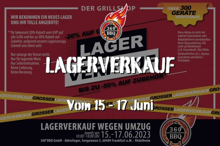 LAGERVERKAUF – 15.06. – 17.06.2023 JEWEILS VON 10 – 18 UHR