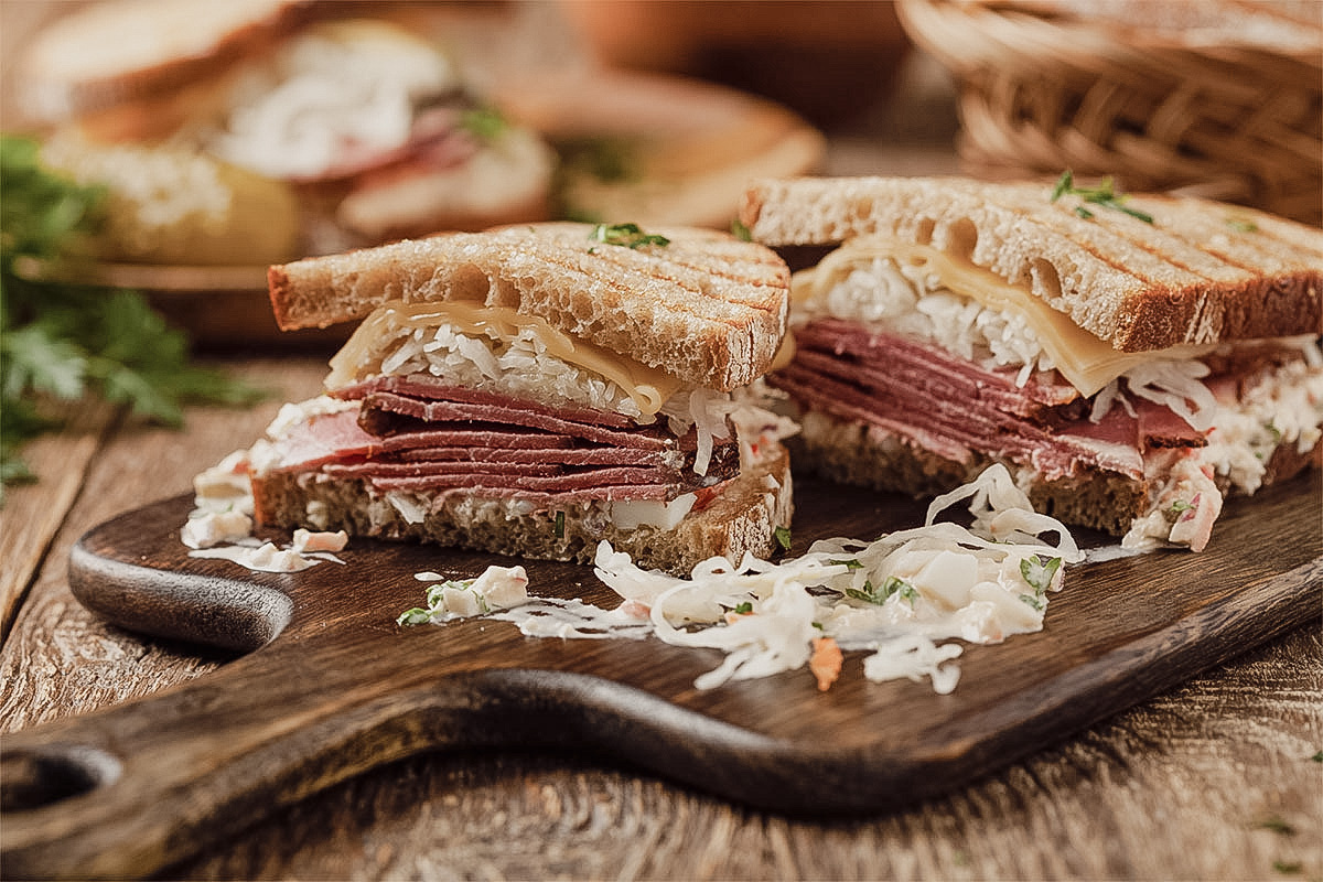 Pastrami-Sandwich aus dem Räucherofen