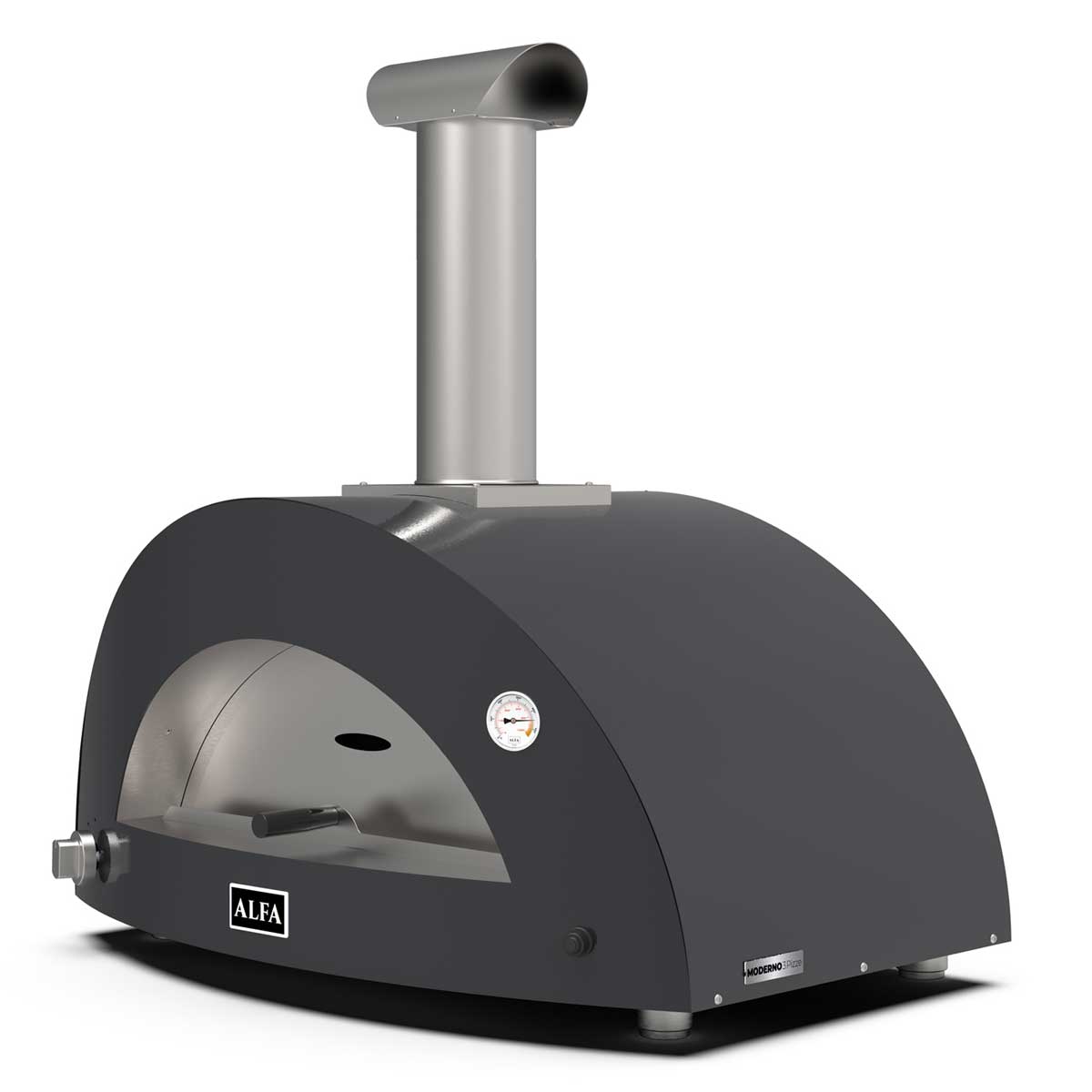 Alfa Forni Gas Pizzaofen Moderno 3 Pizze Schiefergrau | Hybrid