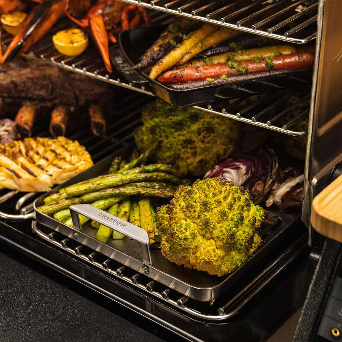 Traeger ModiFire Grillkorb | Edelstahl | 46,4 x 25,8 x 6,6 cm