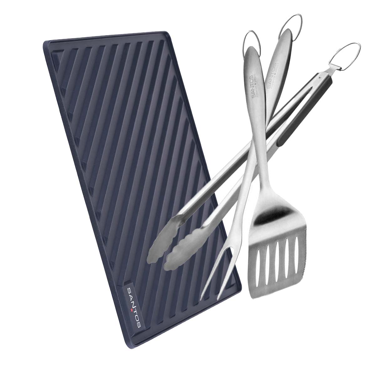 SANTOS Grillbesteck Besteckset Besteckablage Geschenkset, 2-teilig