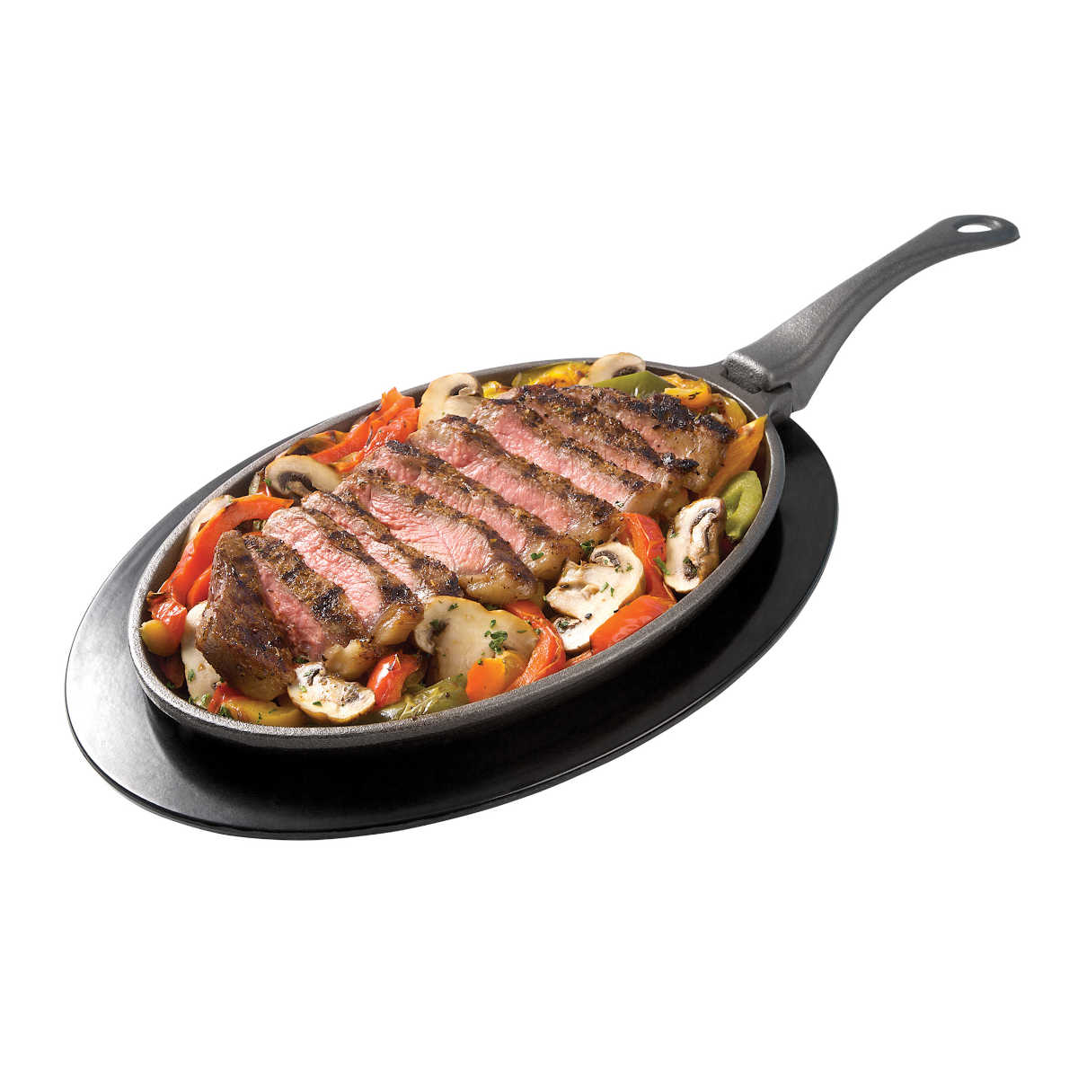 Nopelon Gusspfanne mit Untersetzer - Steak Nopelon Gusspfanne mit Untersetzer - Steak
