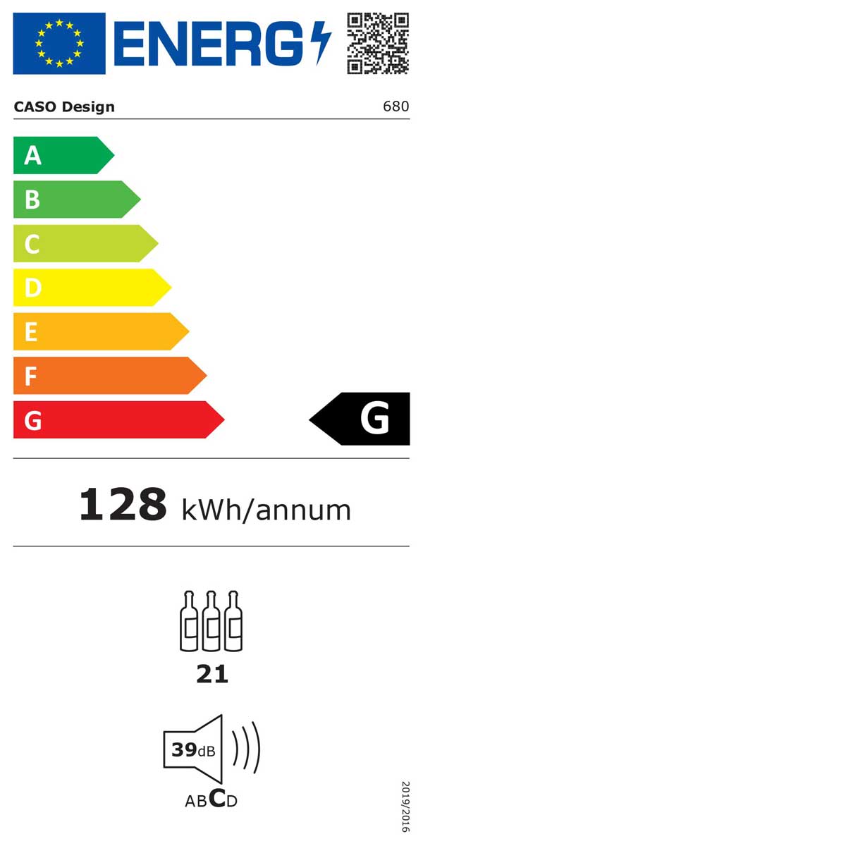 CASO Outdoor Kühlschrank Barbecue Cooler R Energielabel CASO Outdoor Kühlschrank Barbecue Cooler R Energielabel