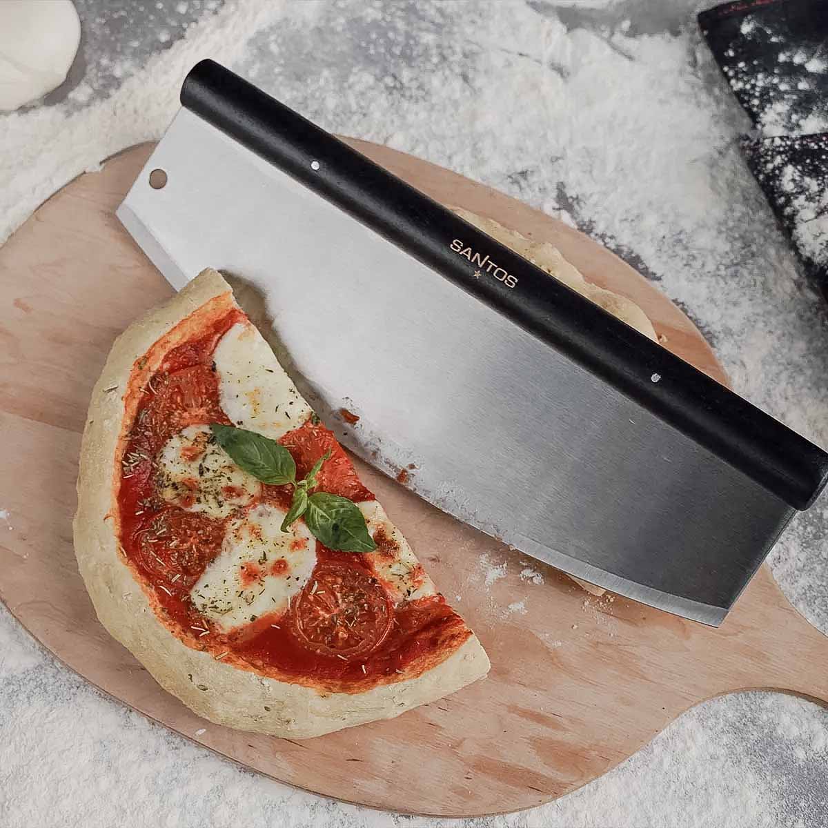 SANTOS Pizza Wiegemesser, Edelstahl, 35 cm SANTOS Pizza Wiegemesser, Edelstahl, 35 cm
