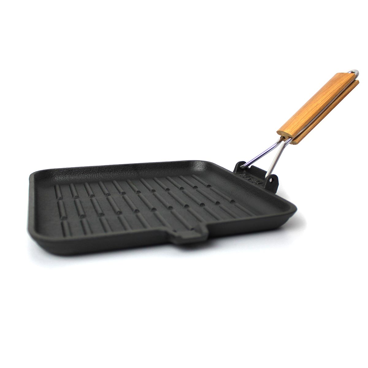 SANTOS Pfanne Gusseisen mit klappbarem Griff 24 x 24 cm SANTOS Pfanne Gusseisen mit klappbarem Griff 24 x 24 cm