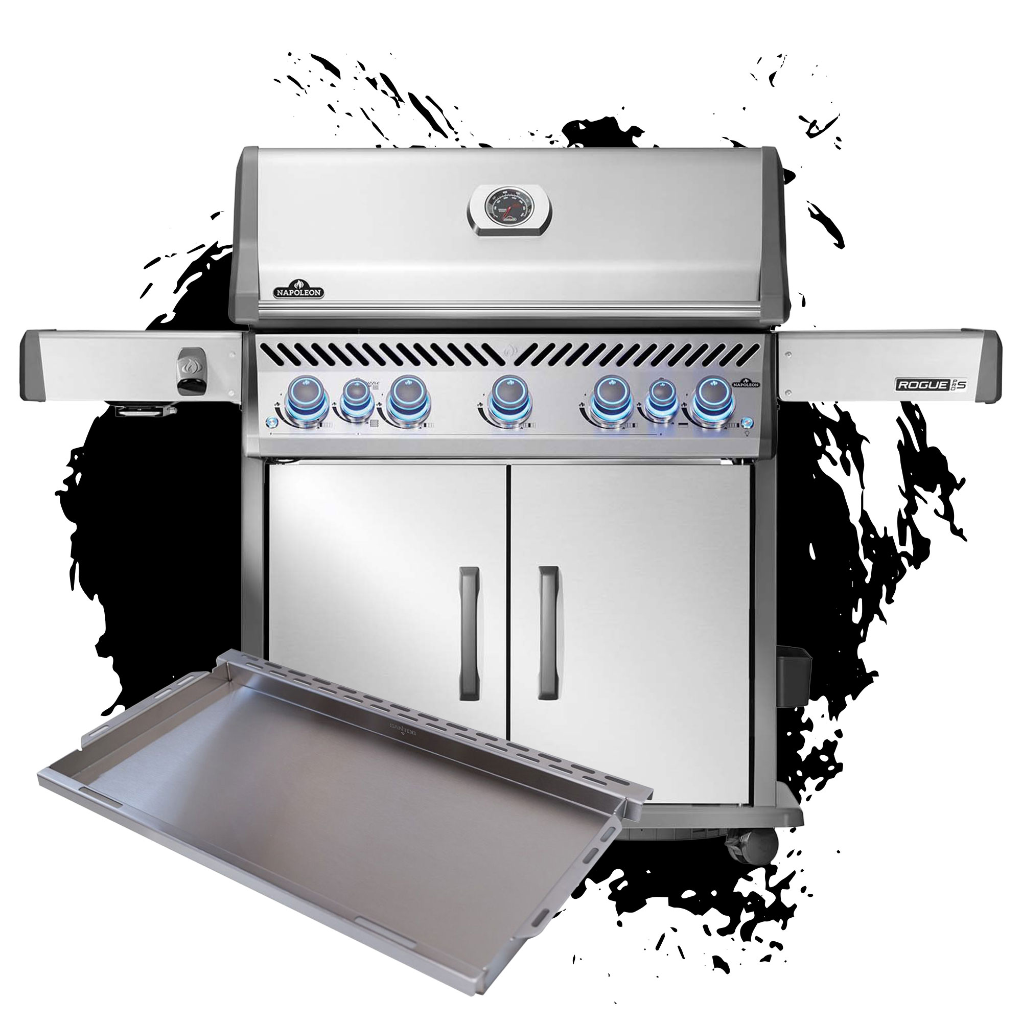 Napoleon Rogue PRO-S 625 mit Edelstahl Rosten | Edelstahl | 2025 - inkl. SANTOS XXL Plancha