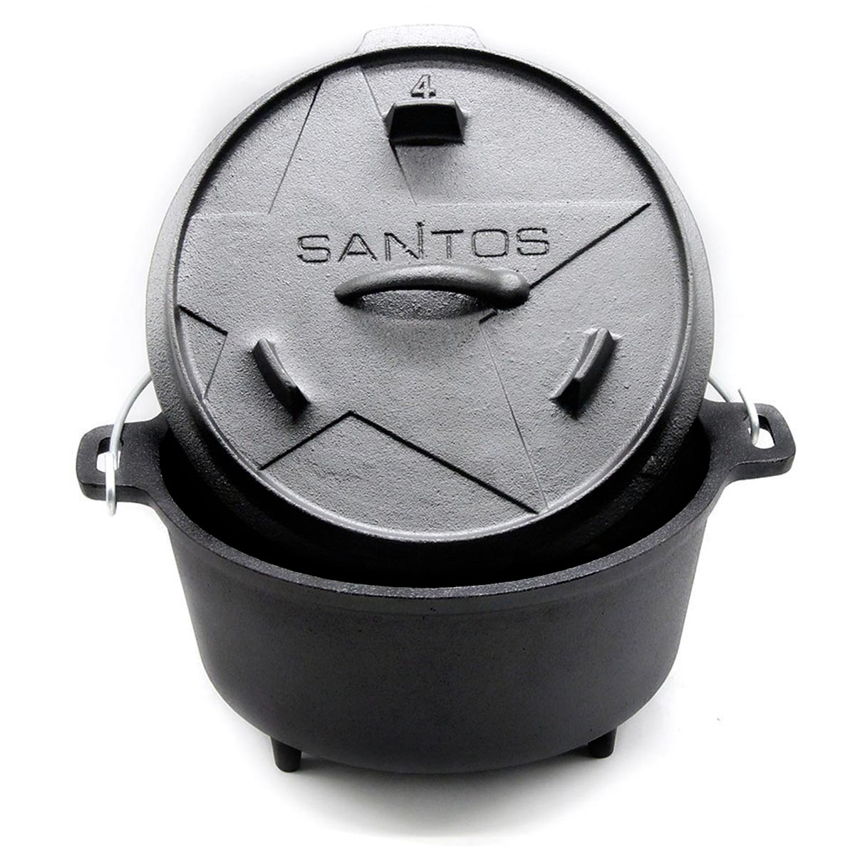 SANTOS Dutch Oven ca. 4 Liter (4,5 Qt) mit Füßen