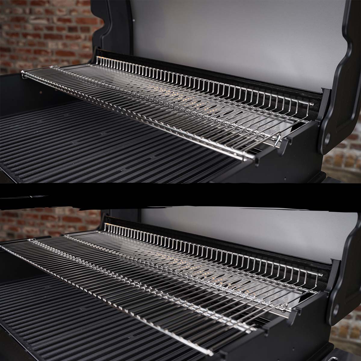 SANTOS S-418 Pro Schwarz, ausziehbarer XXL Warmhalterost