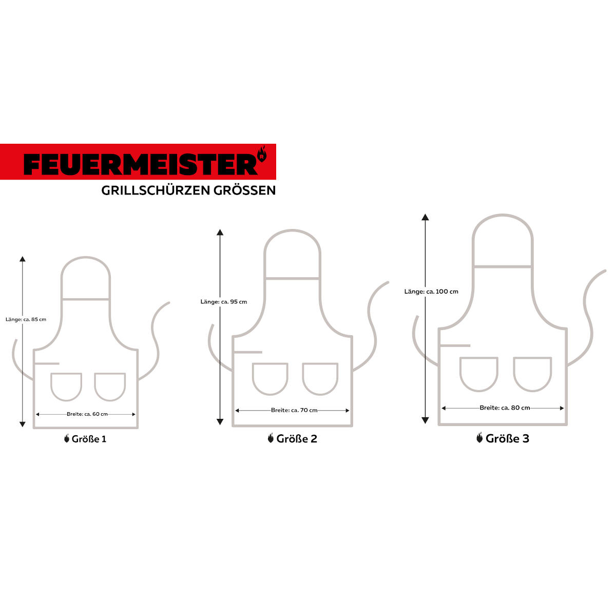 Feuermeister Lederschürze in rot ohne Taschen, Gr. 1