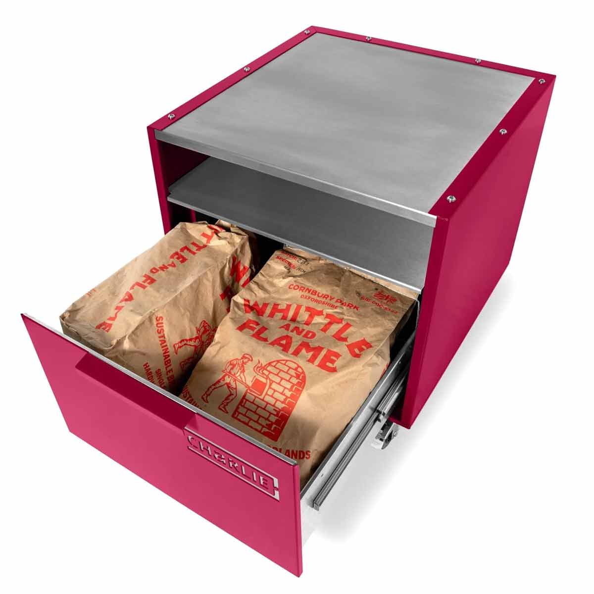 Charlie Oven Unterwagen, mit Holzkohle befüllte Schublade