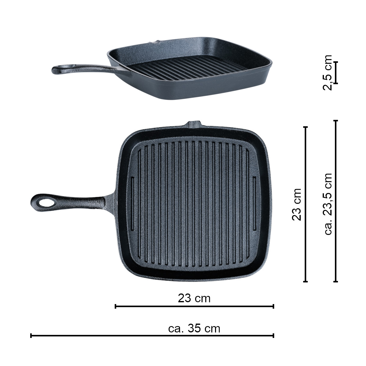 Santos Gusseiserne Grillpfanne Gr. 23 x 23 cm