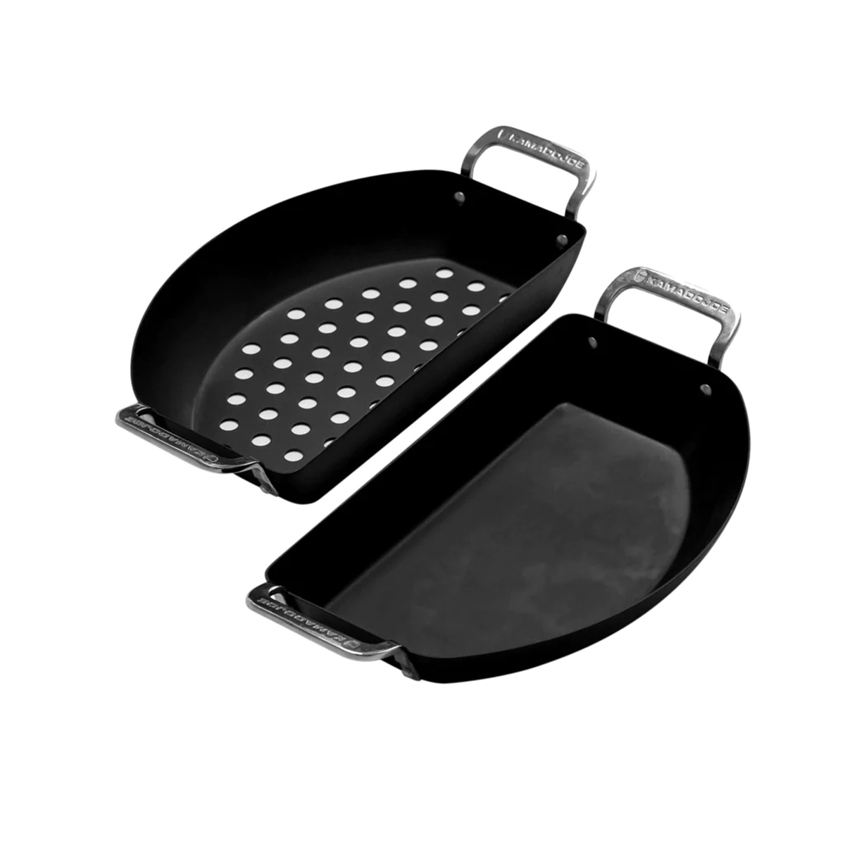 Kamado Joe Halbmond-Pfannenset aus Karbonstahl Kamado Joe Halbmond-Pfannenset aus Karbonstahl
