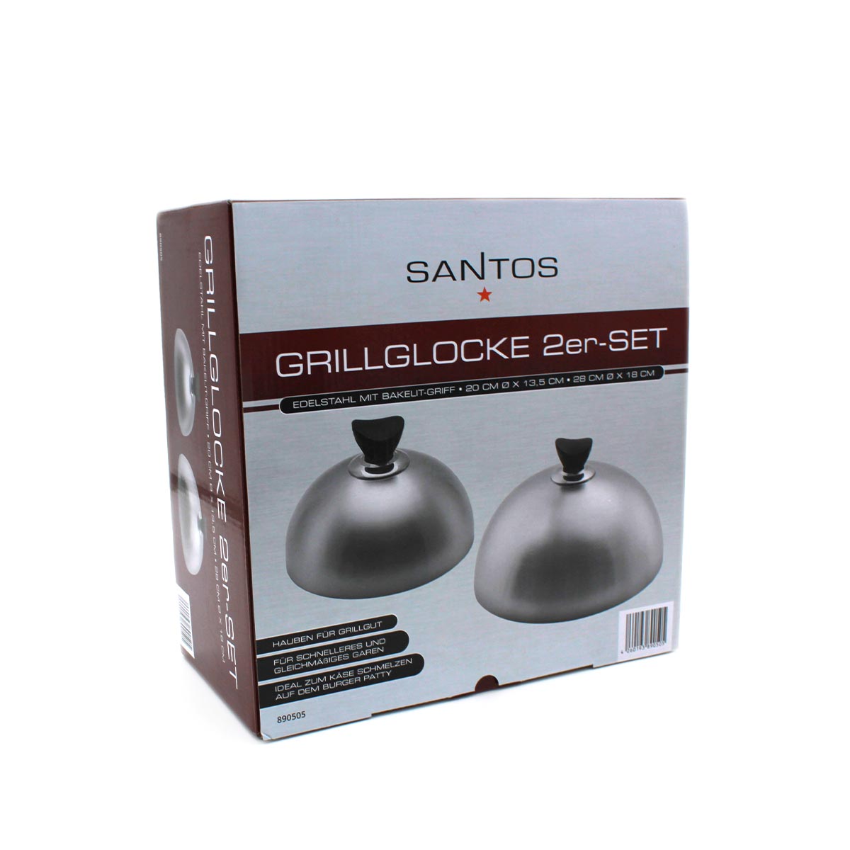 SANTOS Grillglocke Edelstahl 2er Set