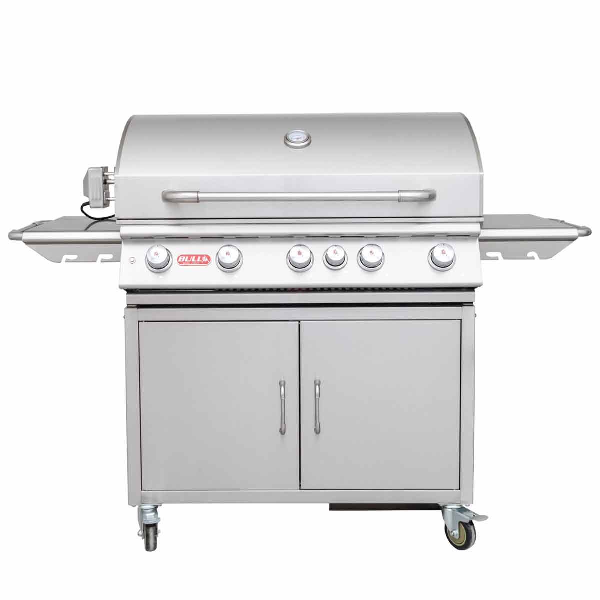 Bull Brahma Gasgrillstation | Infrarot Heckbrenner & Rotisserie | Edelstahl Bull Brahma Edelstahl Gasgrill mit Unterwagen