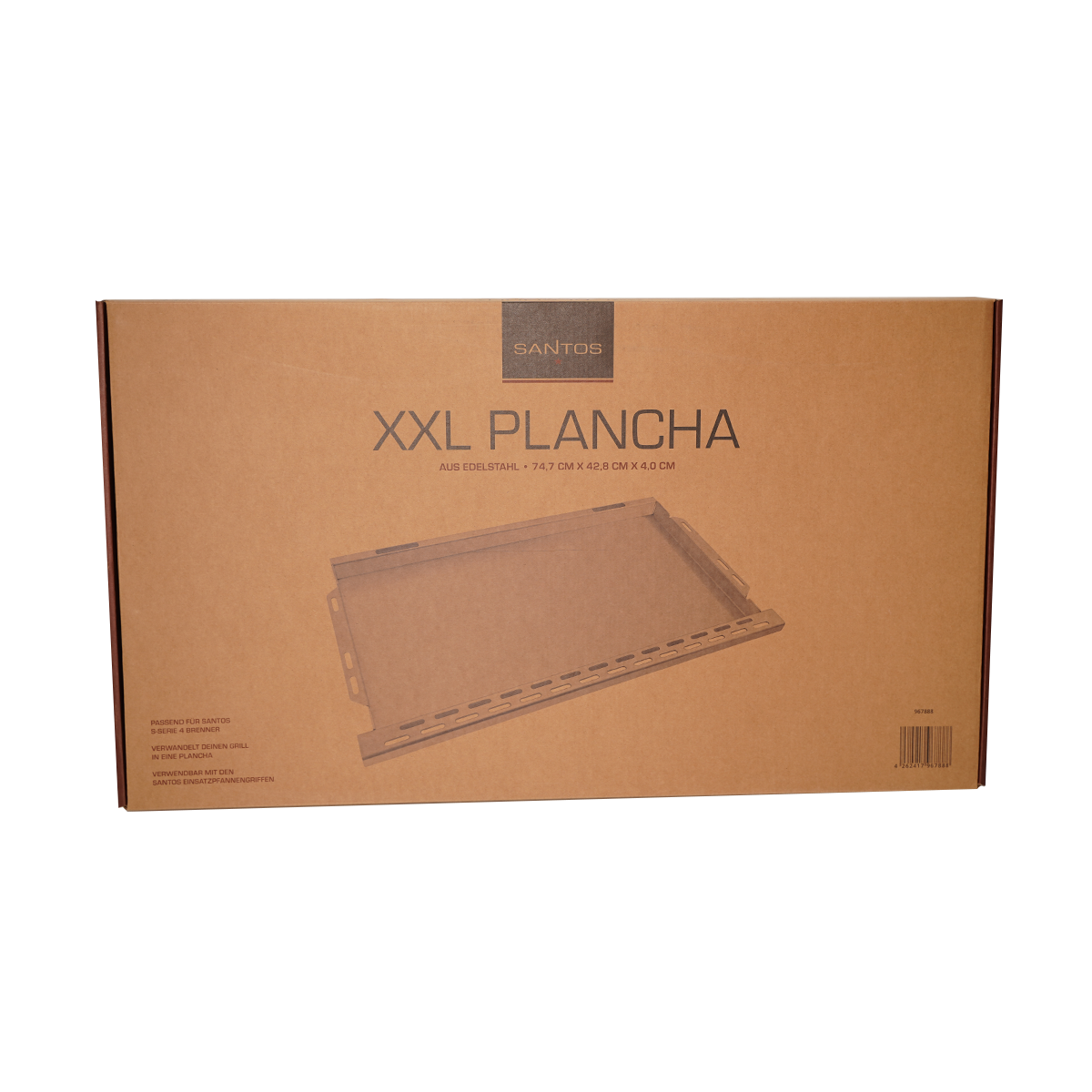 Santos Edelstahl XXL Plancha, Verpackung