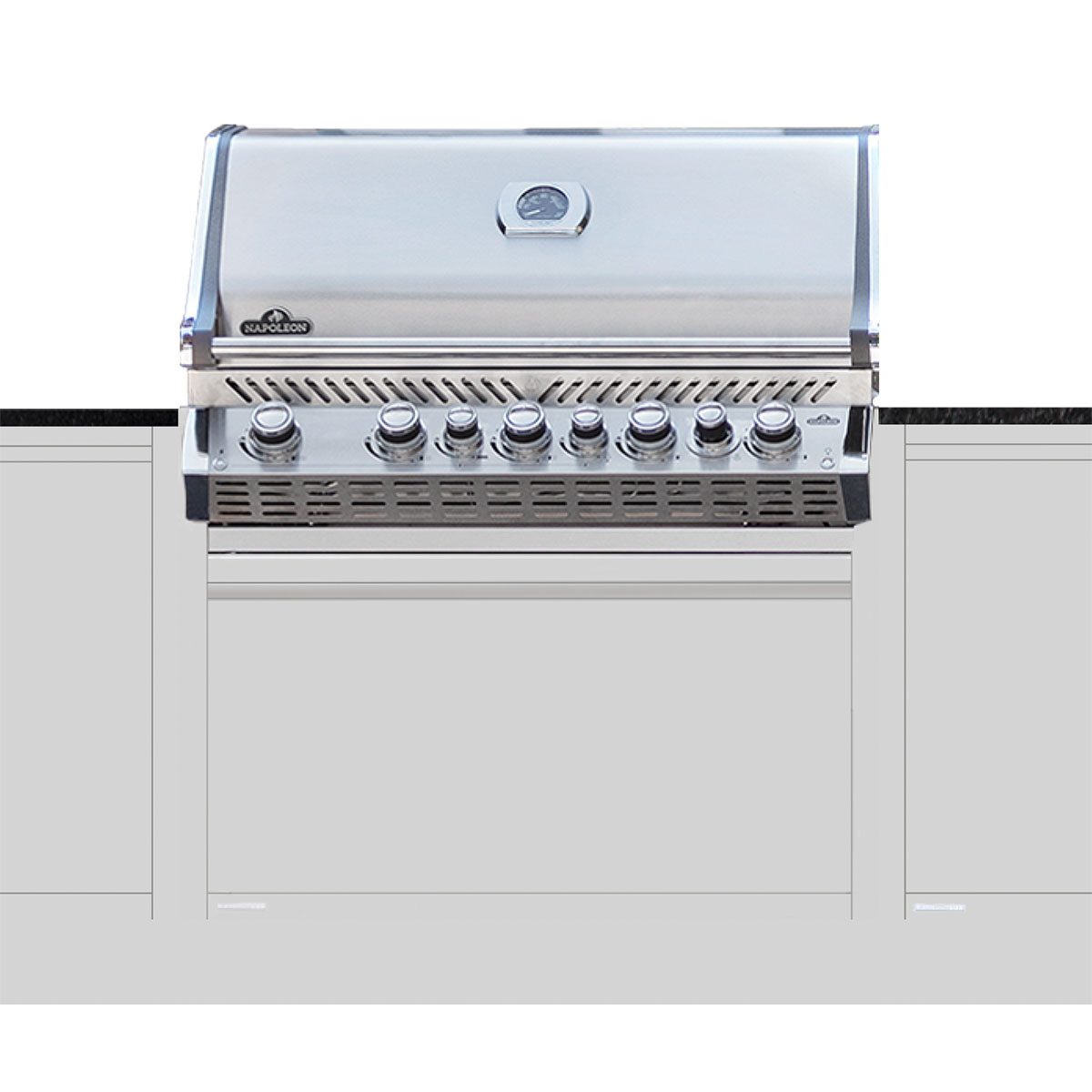 Burnout Kitchen Lux Küche Dust | Napoleon Prestige 665 Einbaugrill Nahaufnahme