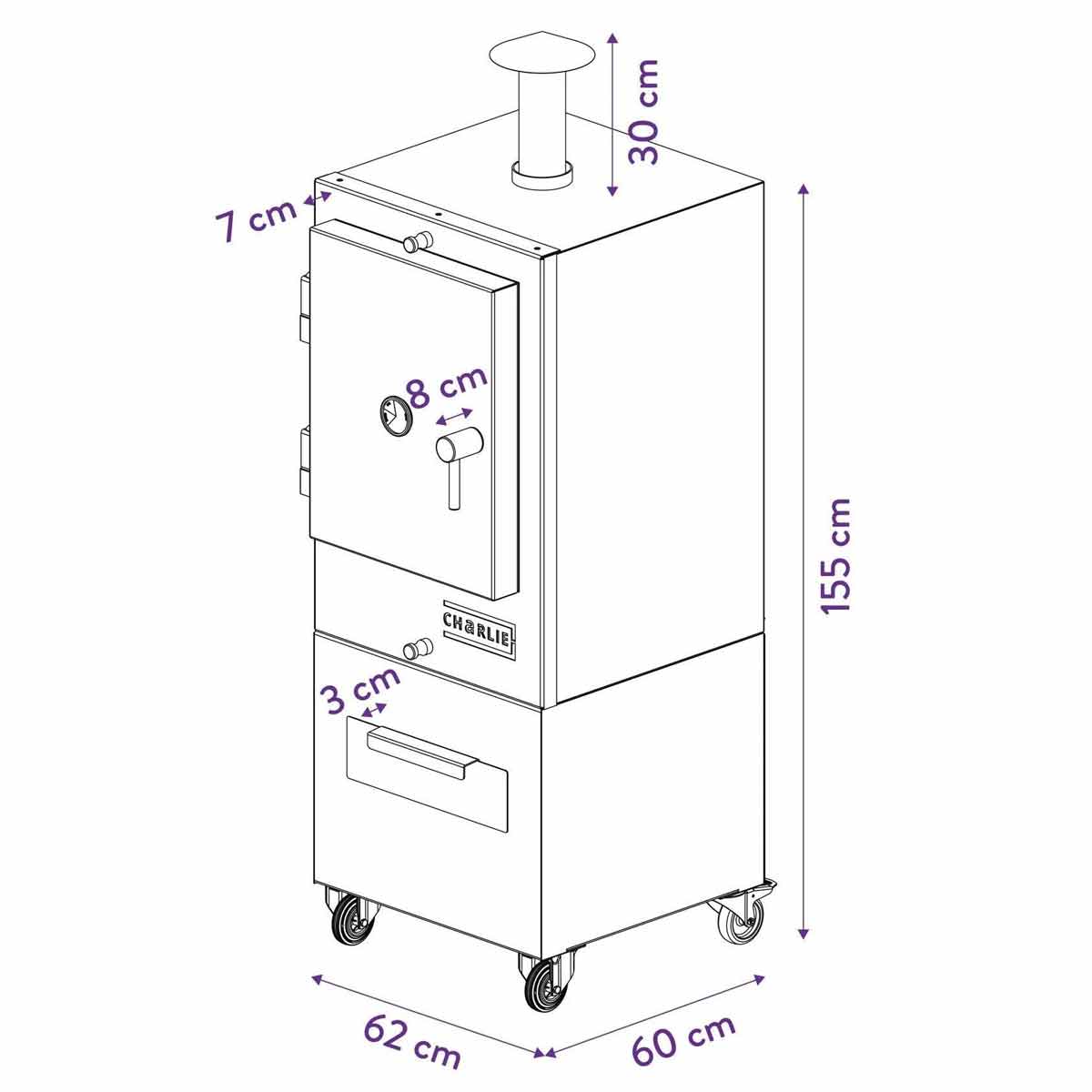 Charlie Oven Holzkohleofen Abmessungen