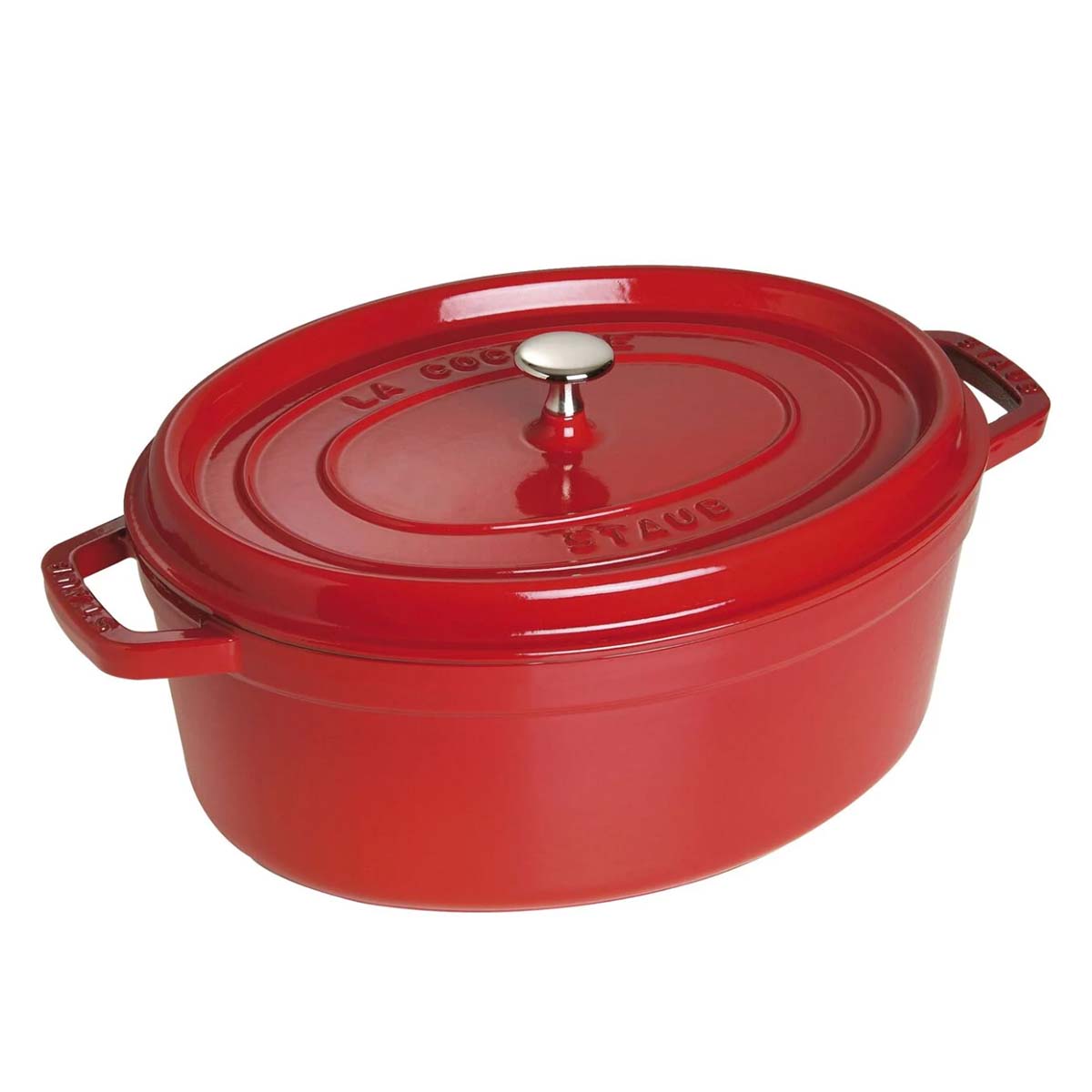 STAUB Cocotte, 27 cm, Kirsch-Rot, oval, Gusseisen