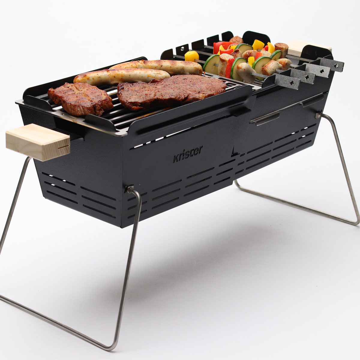 Knister Grill Original – tragbarer Holzkohlegrill