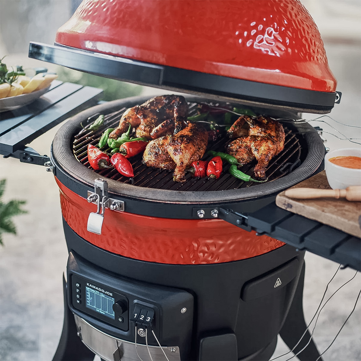 Kamado Joe Konnected Joe Digitaler Holzkohlegrill und Smoker