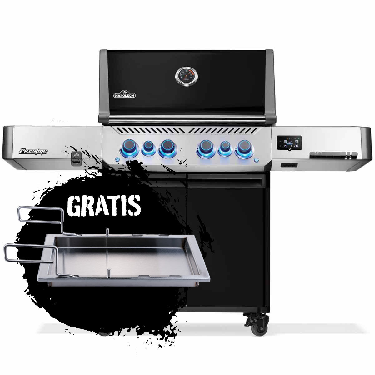Napoleon Prestige 500 | Connected | 2025 | Schwarz inkl. Einsatzpfanne