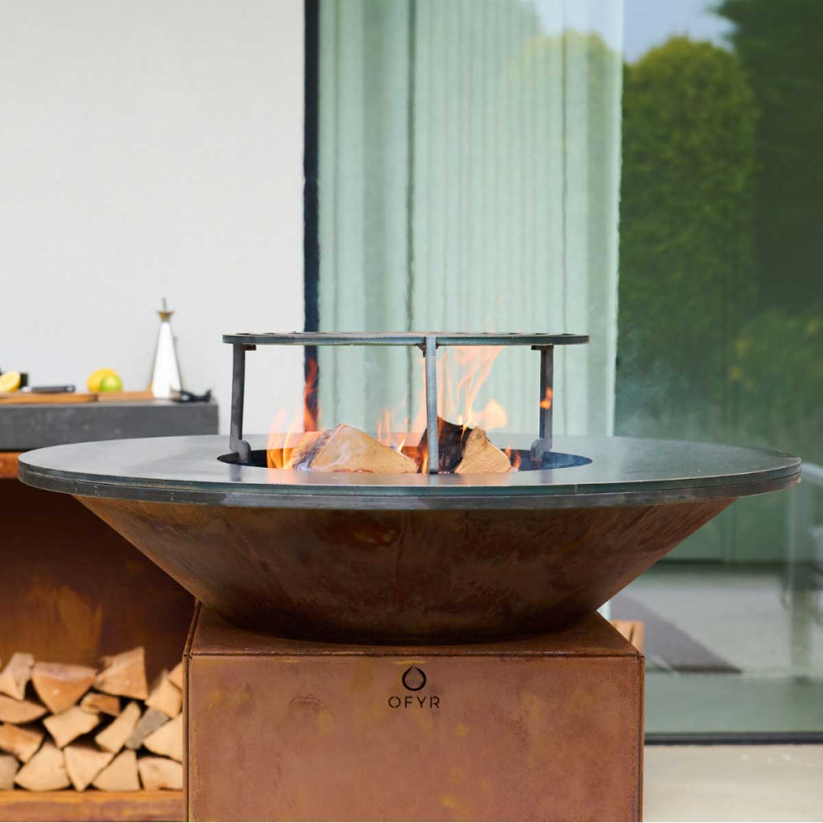 OFYR Feuerplatte 75 Corten Komplettset