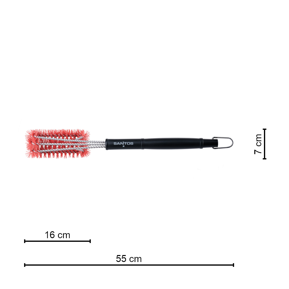 SANTOS 3-Kopf Grillbürste Nylon 44,5 cm SANTOS 3-Kopf Grillbürste Nylon 44,5 cm