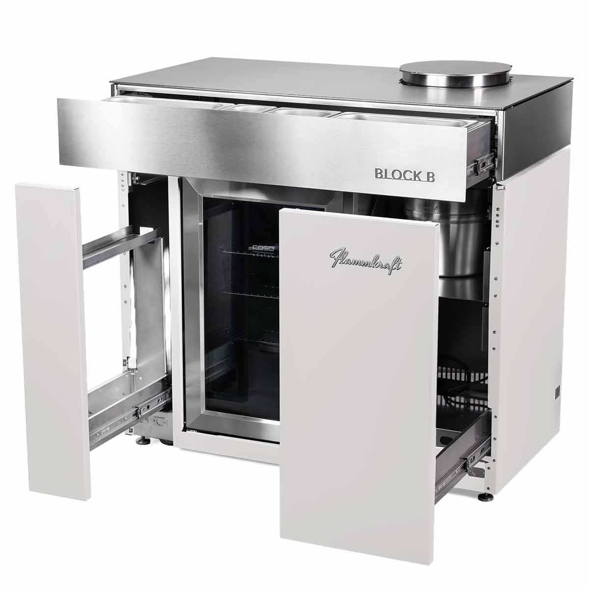 Flammkraft Block B, Flexibles Bar- und Kühlmodul, Frontauszüge