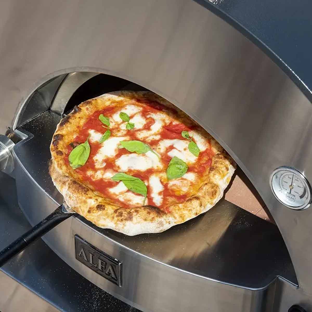 Alfa Forni Gas Pizzaofen Classico | 4 Pizze | Schiefergrau | Hybrid