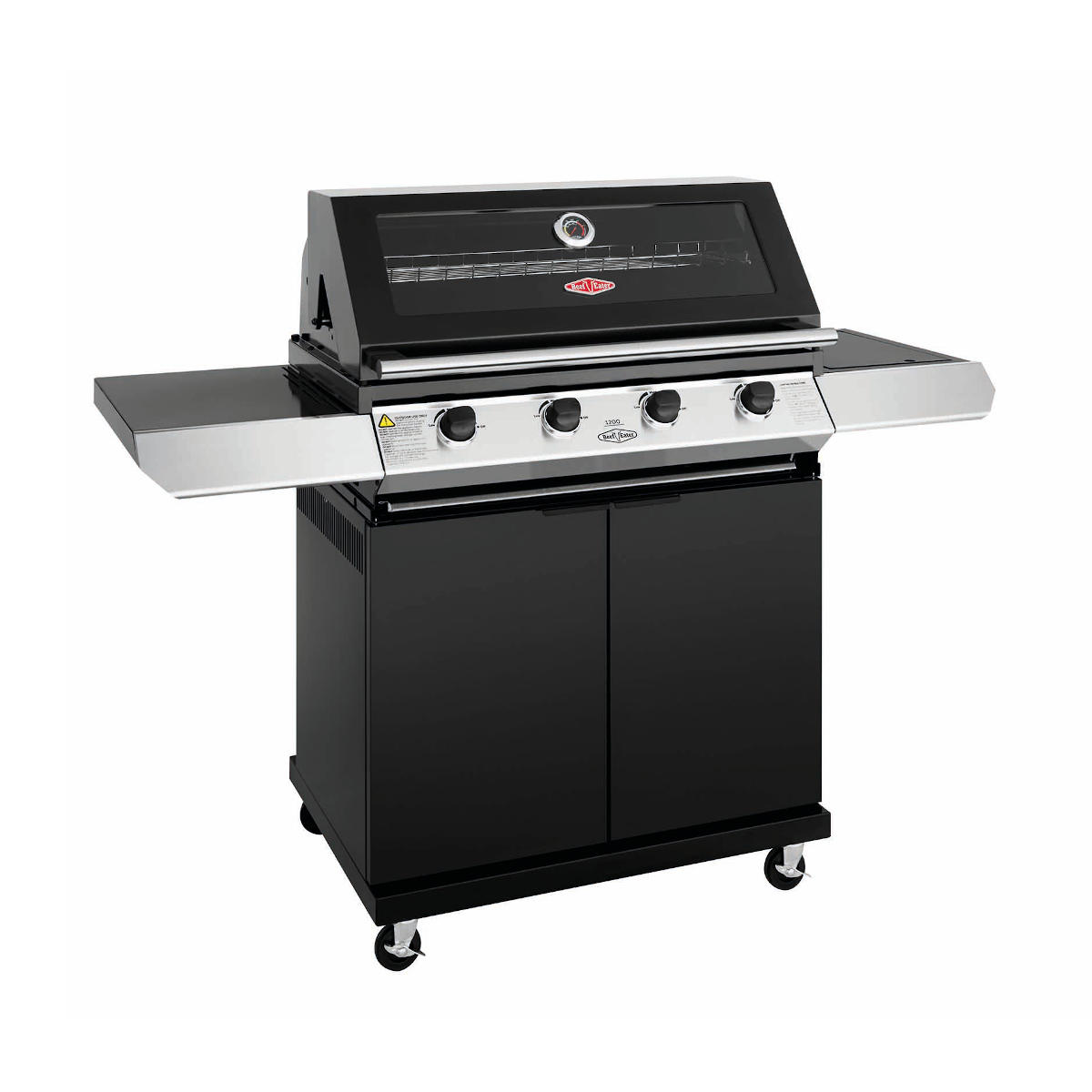 BeefEater 1200E Serie 4 Brenner Grillwagen inkl. Seitenbrenner, Schwarz