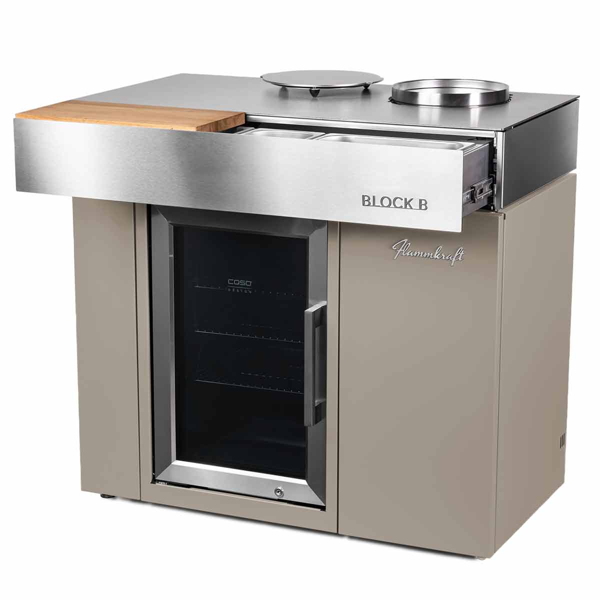 Flammkraft Block B, Flexibles Bar- und Kühlmodul, erweiterte Arbeitsfläche