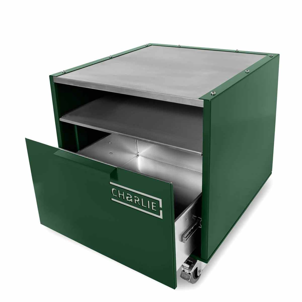 Charlie Oven Unterwagen, geöffnete Schublade