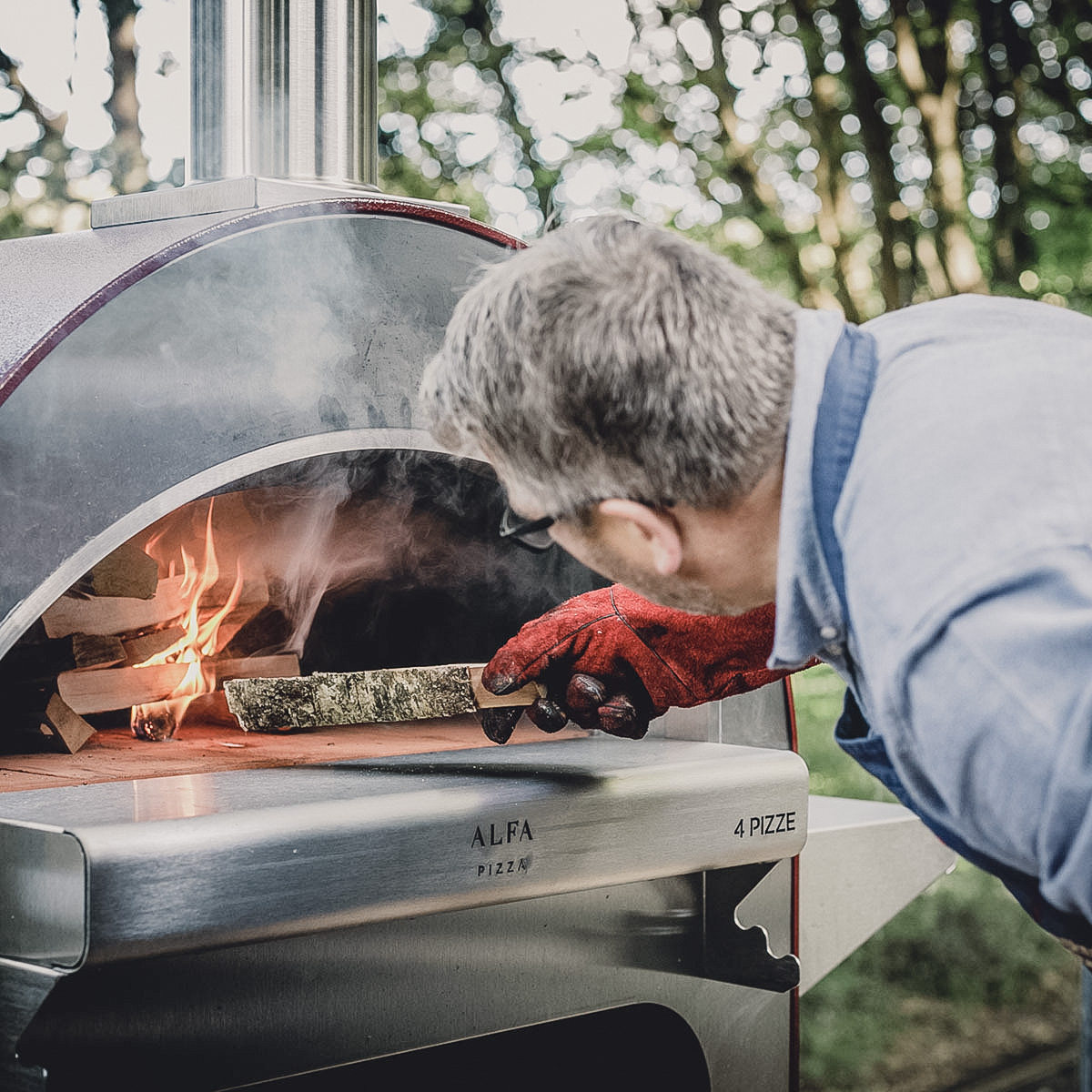 Alfa Pizzaofen 4 Pizze ohne Stand, Holz, Diamond-Grau