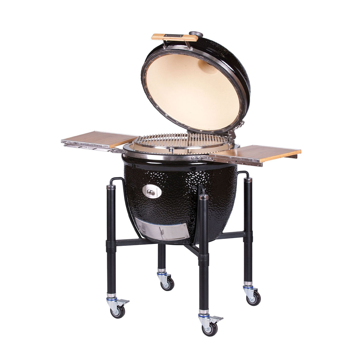 Monolith LeChef BBQ Guru Pro 2.0 inkl. Gestell & Seitentische, Schwarz