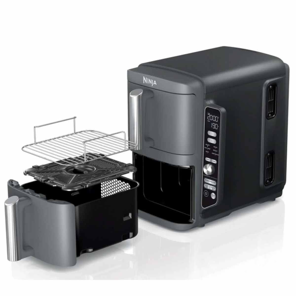 Ninja Double Stack XL 2‑Ebenen Heißluftfritteuse 9,5 Liter in Grau, Lieferumfang