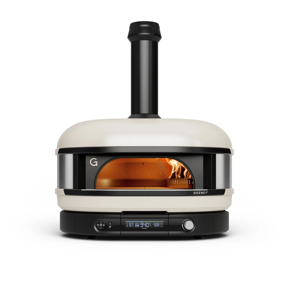 Gozney Pizzaofen Dome Gen 2.0 | Cremeweiß Produktbild weiß mit Flammen