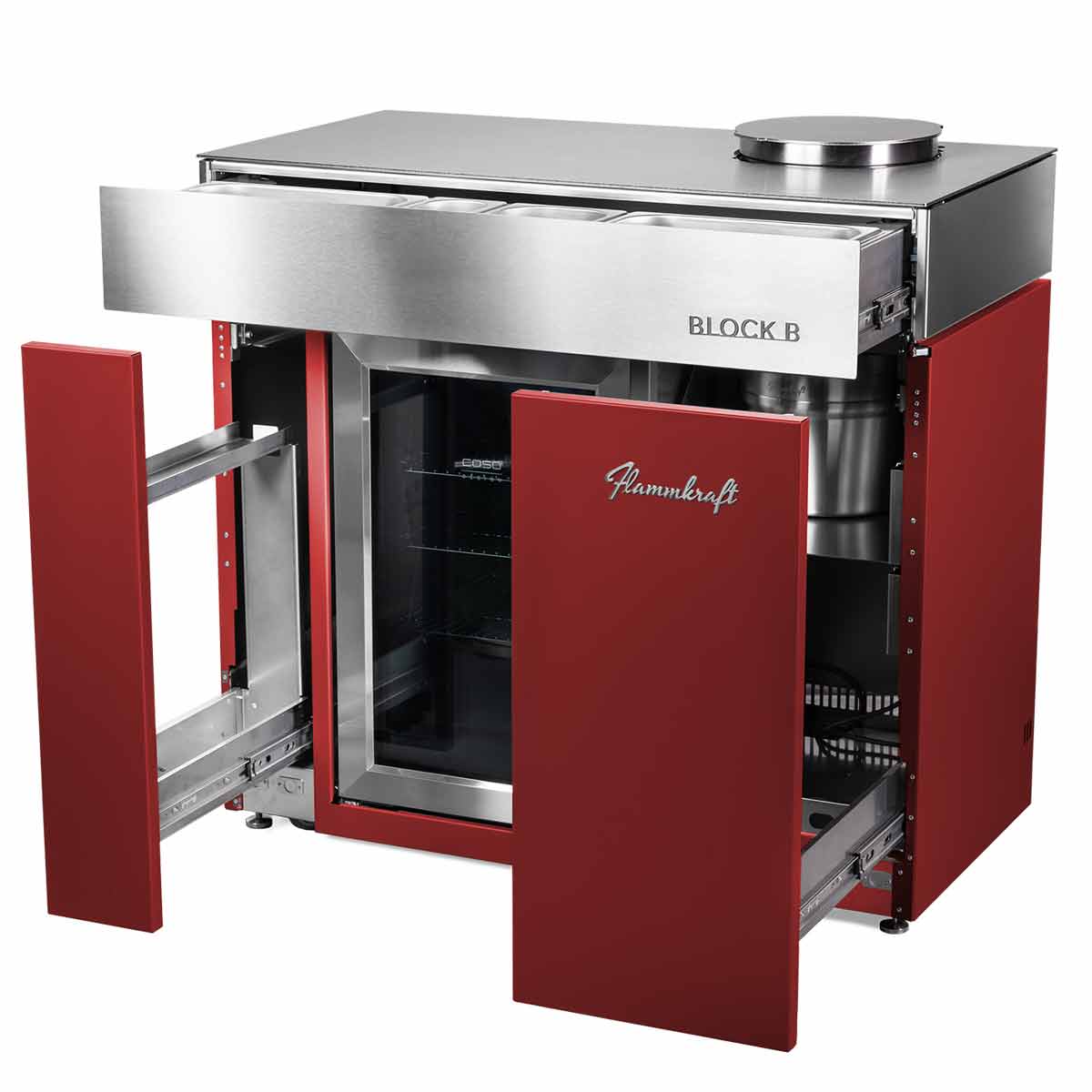 Flammkraft Block B, Flexibles Bar- und Kühlmodul, Frontauszüge