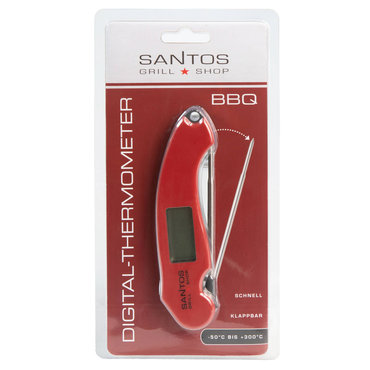 SANTOS BBQ Thermometer klappbar, Digital-Grillthermometer