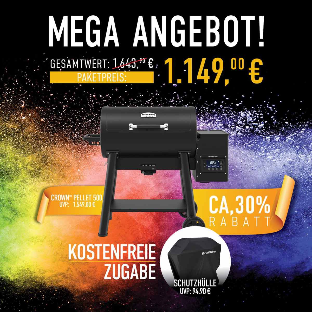 Broil King Crown Pellet 500 | Promo Aktion | inkl. Abdeckhaube