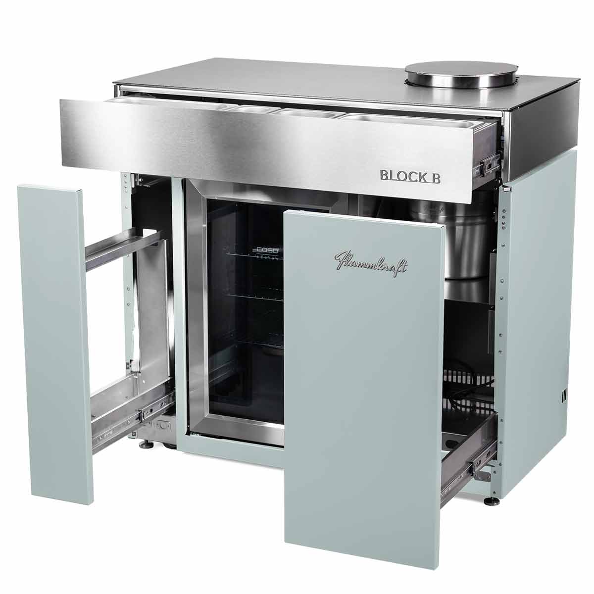 Flammkraft Block B, Flexibles Bar- und Kühlmodul, Frontauszüge