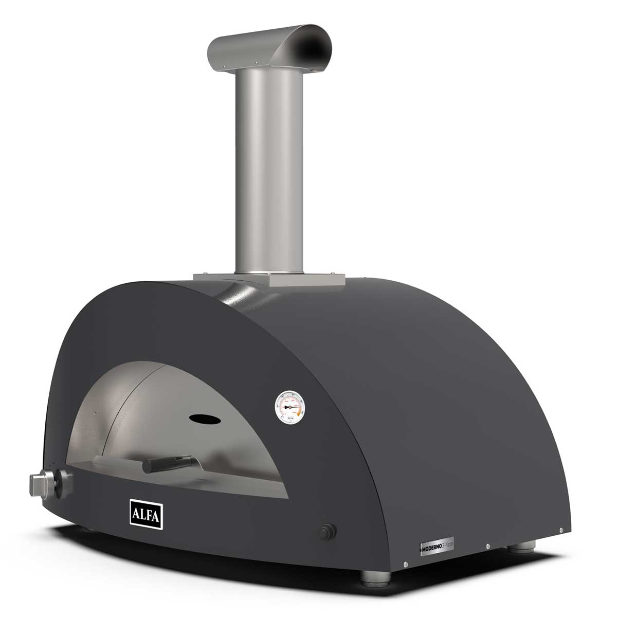 Alfa Forni Gas Pizzaofen Moderno | 3 Pizze | Schiefergrau | Hybrid