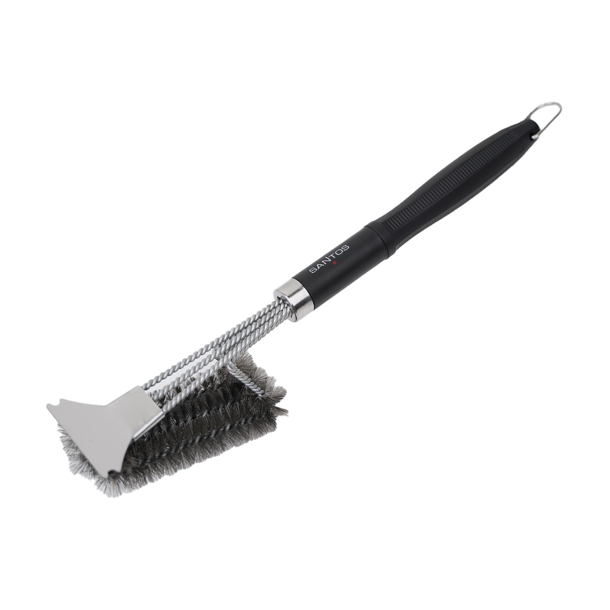 SANTOS 3-Kopf Grillbürste mit Schaber | 44 cm