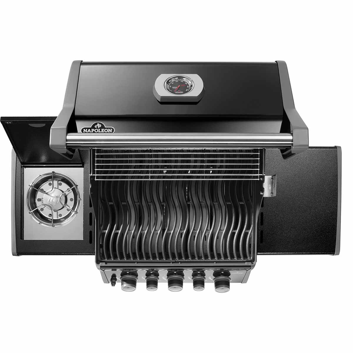 Napoleon Rogue 425 mit Heck- und Seitenbrenner | Schwarz | inkl. Drehspieß | 2025