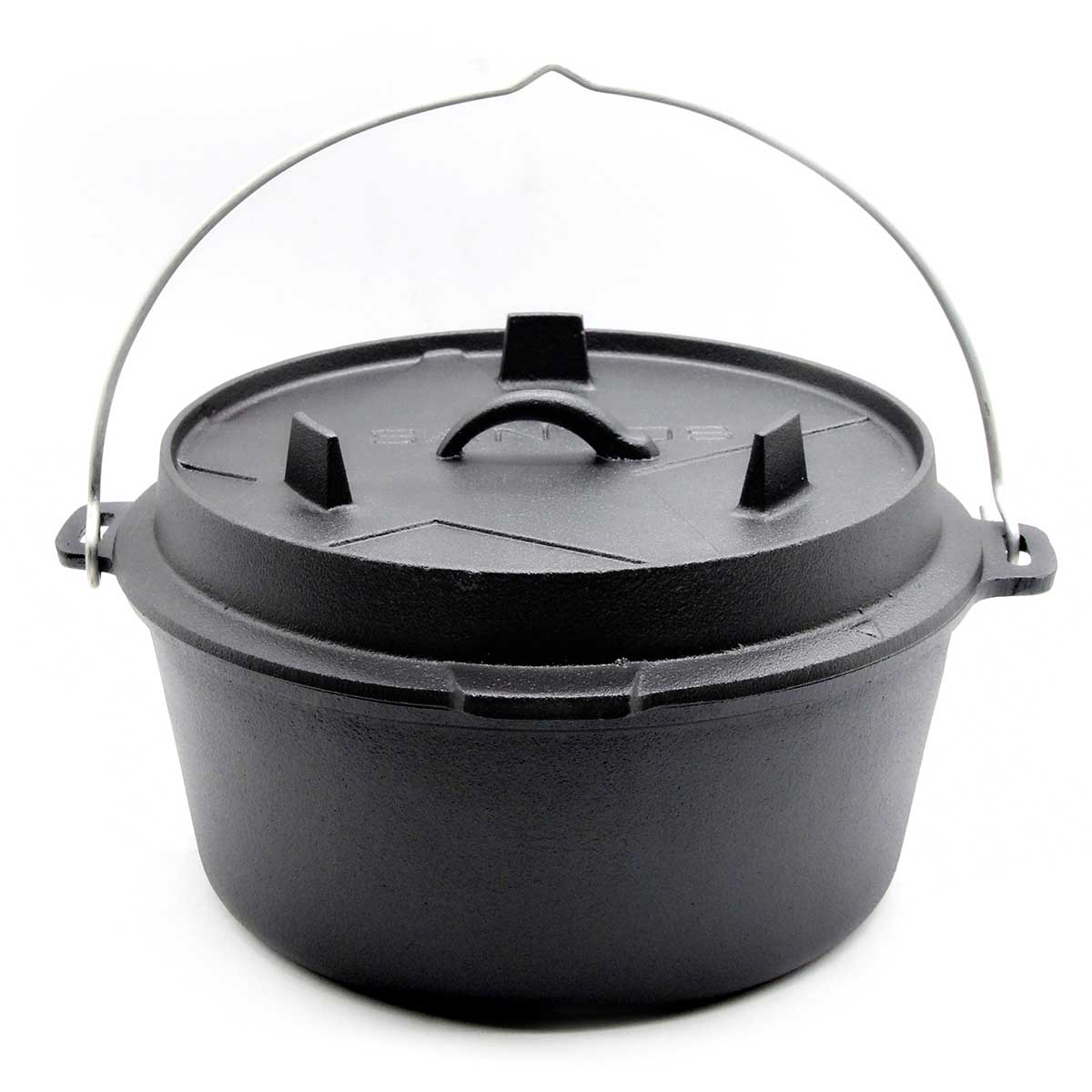 SANTOS Dutch Oven Feuertopf Schmortopf Camp Oven ca. 8 Liter / 9 Qt (ohne Füße)