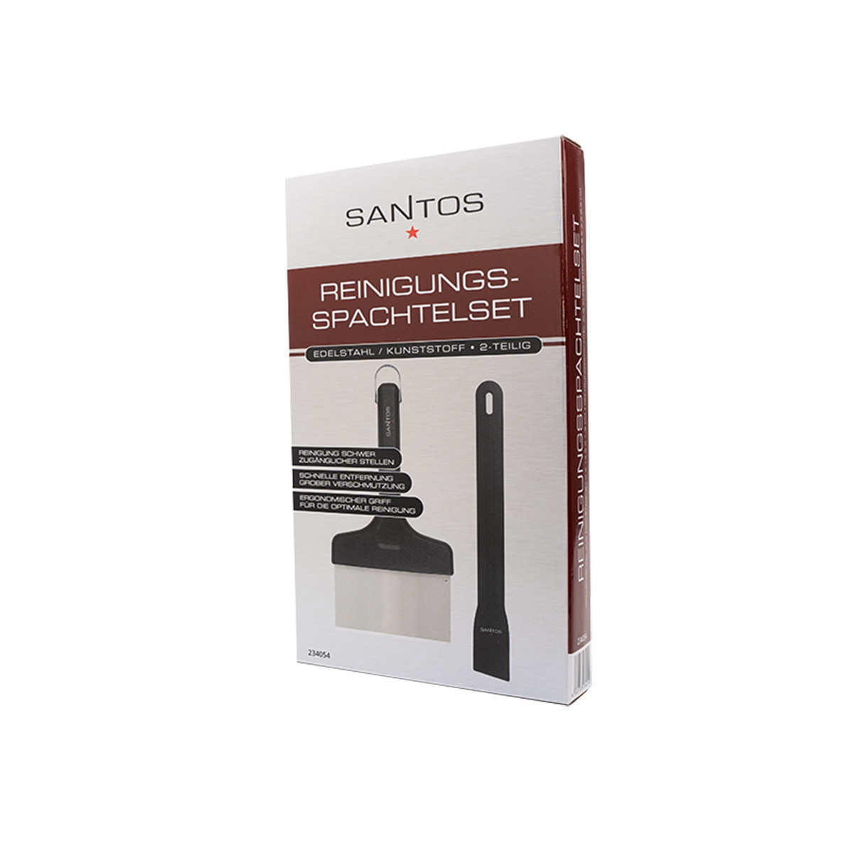 SANTOS Spachtel Reinigungsset - 2-teilig -  2er Reinigungs-Set für Planchas & Gasgrills -  rostfrei - spülmaschinengeeignet - 2 Größen SANTOS Spachtel Reinigungsset - 2-teilig -  2er Reinigungs-Set für Planchas & Gasgrills -  rostfrei - spülmaschinengeeignet - 2 Größen