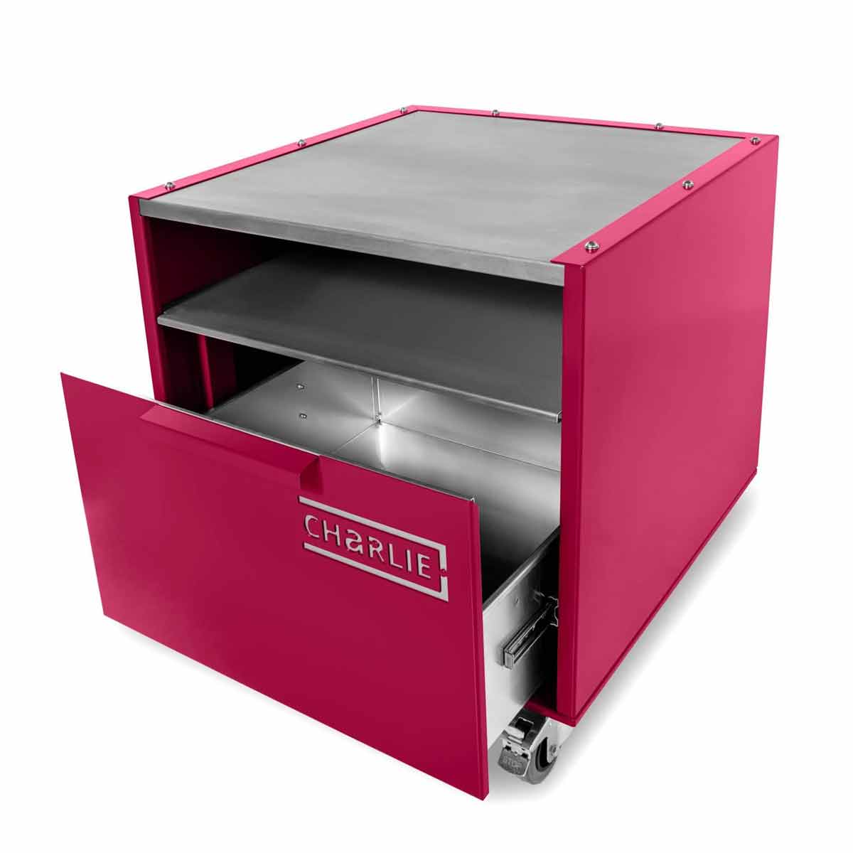 Charlie Oven Unterwagen, geöffnete Schublade