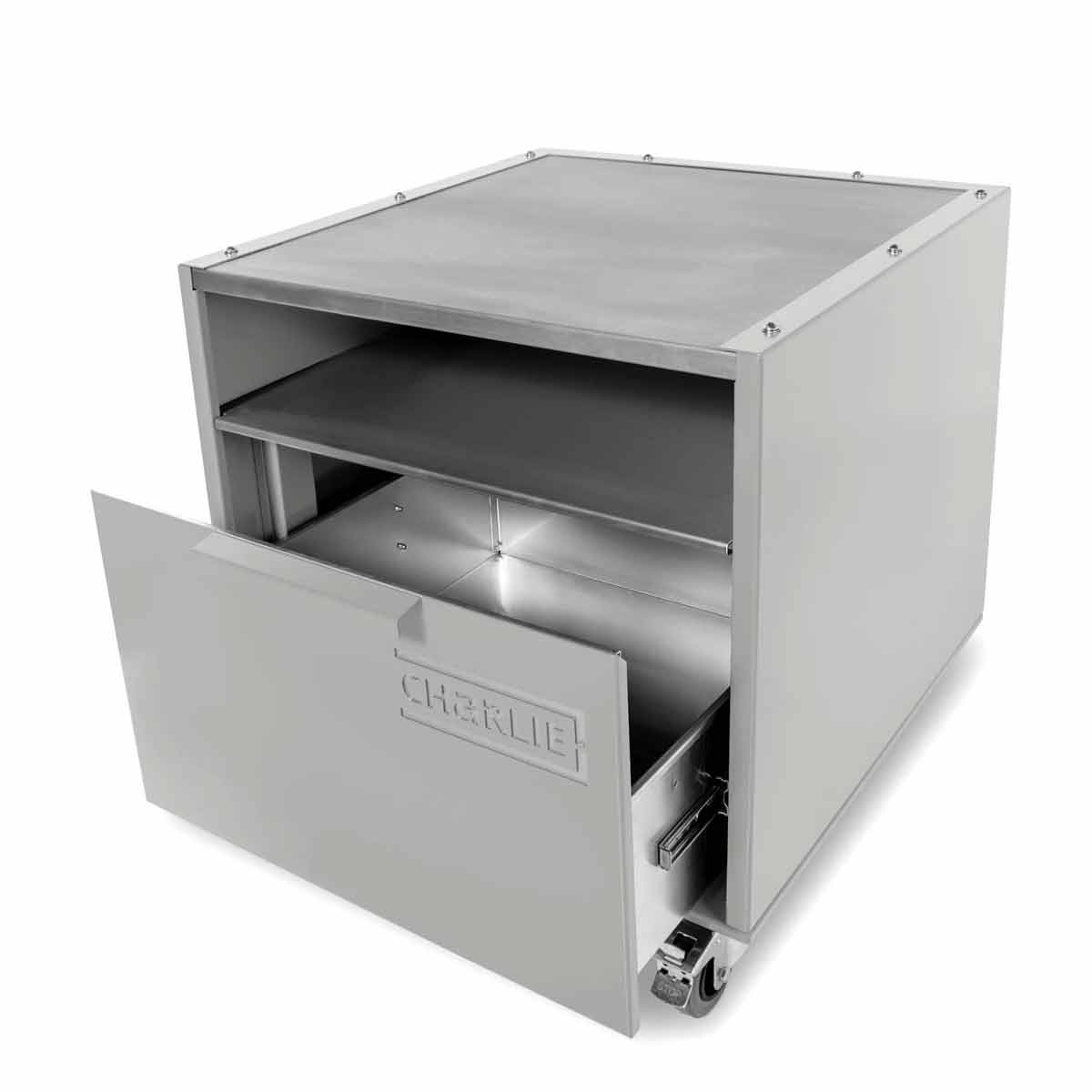 Charlie Oven Unterwagen, geöffnete Schublade