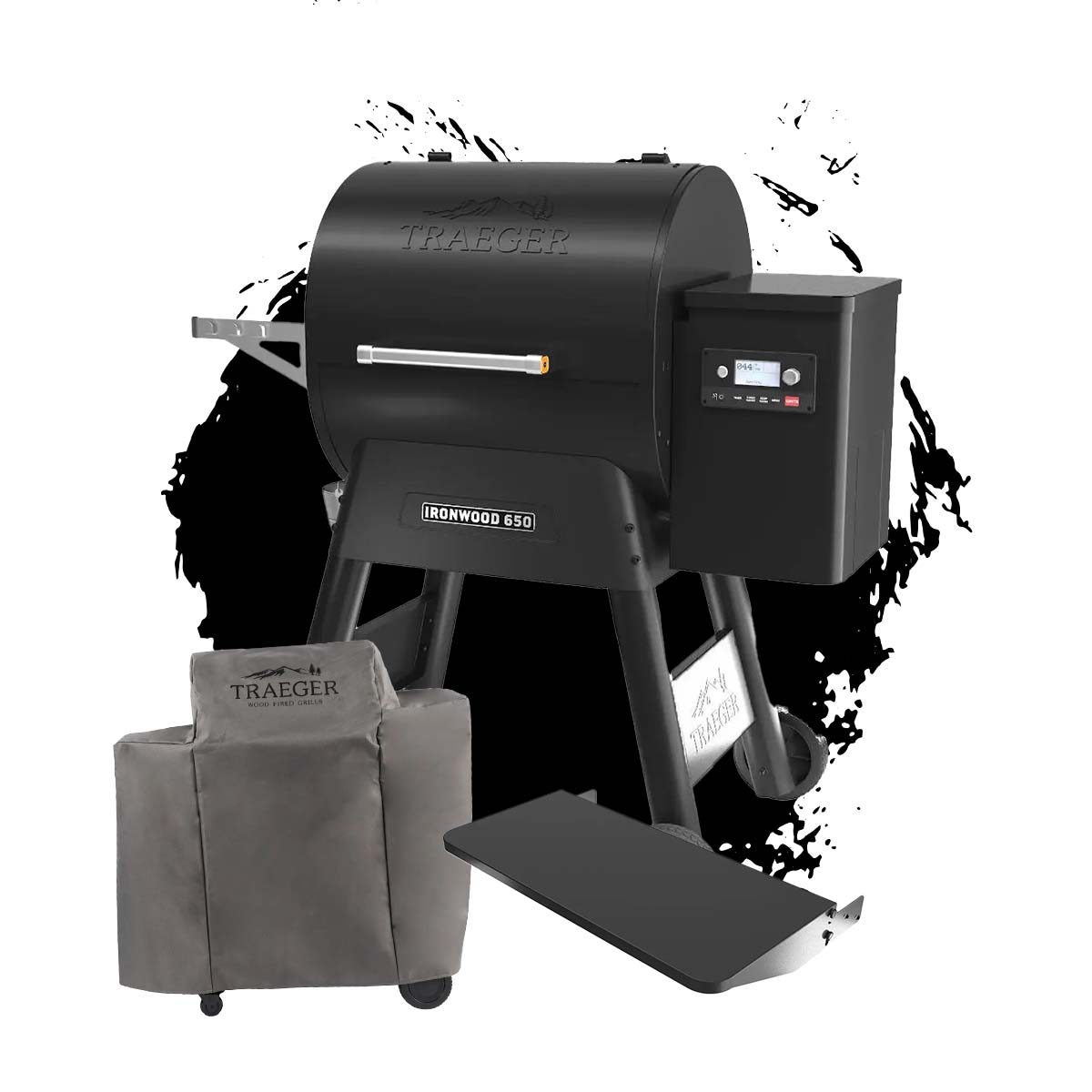 Traeger Pelletgrill Ironwood 650 | Schwarz inkl. Abdeckhaube und Frontablage Traeger Pelletgrill Ironwood 650 | Schwarz inkl. Abdeckhaube und Frontablage